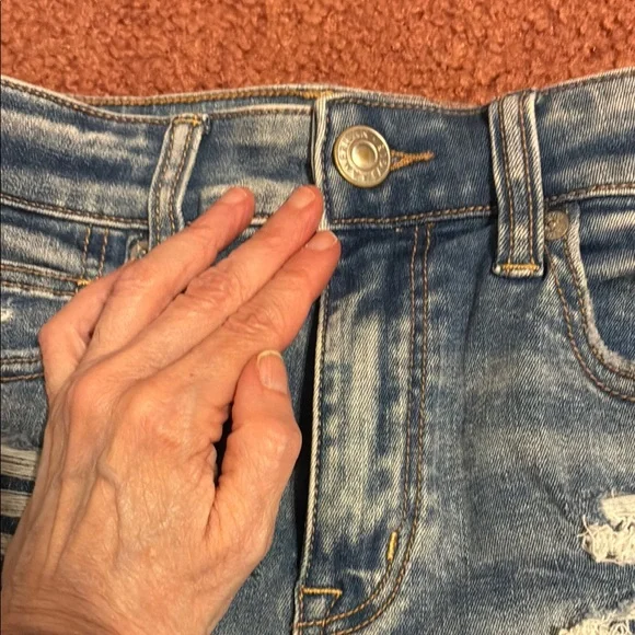 American Eagle Outfitters Blue Jean Shorts with Distressed Vintage Look - Picture 2 of 9